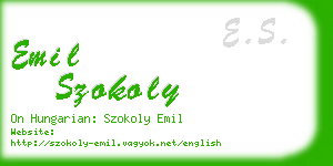 emil szokoly business card